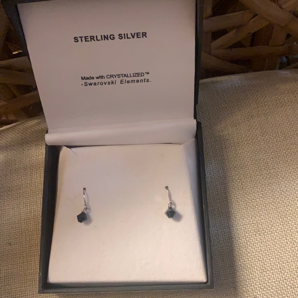 Sterling Silver Earrings Swarovski Elements - image 1